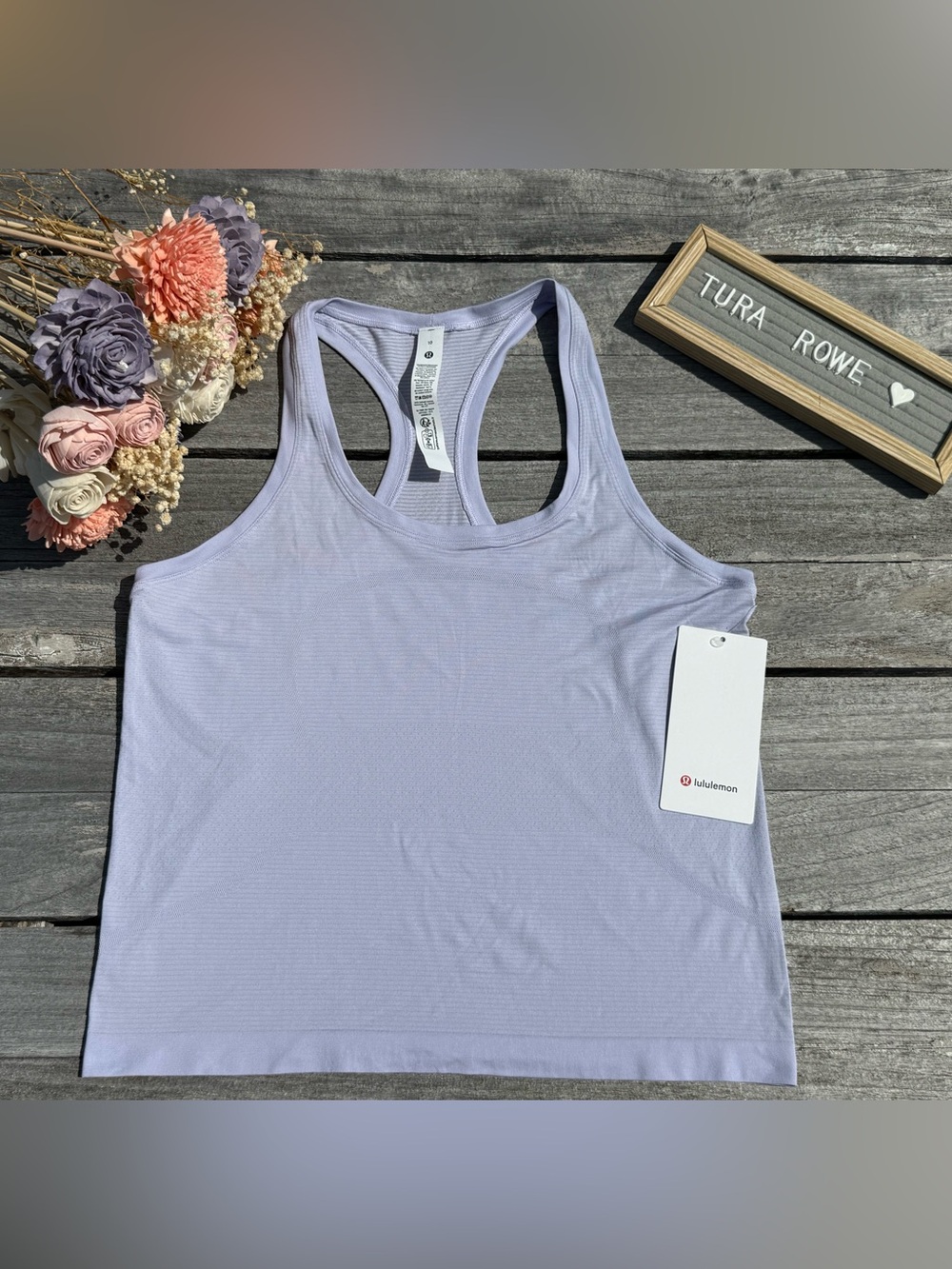 Lululemon Swiftly Tech‎ Racerback Tank Top purple Lavender Frost size 10 NWT
